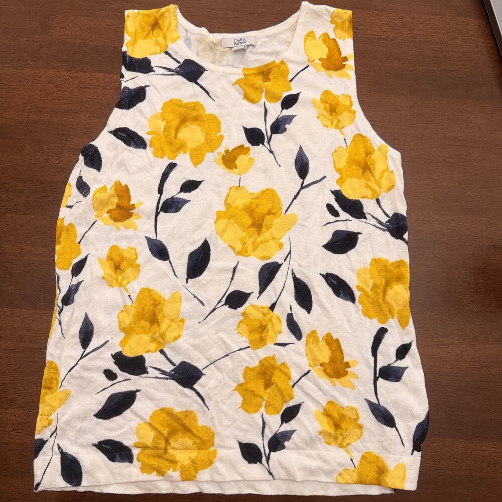 Croft & Barrow Floral Cotton Tank - Size Medium